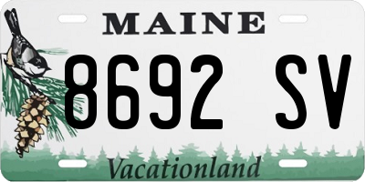 ME license plate 8692SV