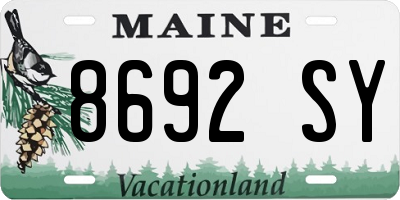 ME license plate 8692SY