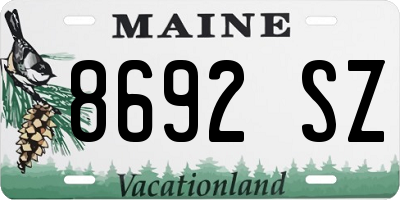 ME license plate 8692SZ