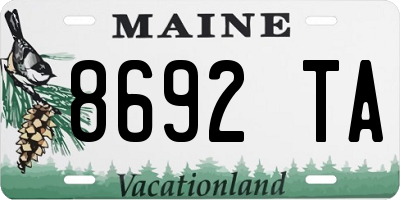 ME license plate 8692TA