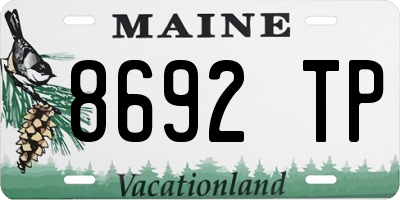 ME license plate 8692TP