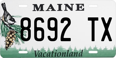 ME license plate 8692TX