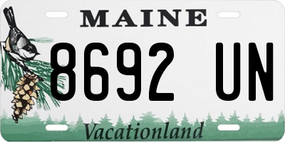 ME license plate 8692UN