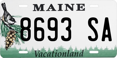 ME license plate 8693SA