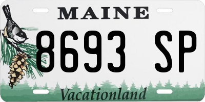 ME license plate 8693SP