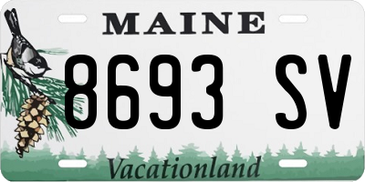 ME license plate 8693SV