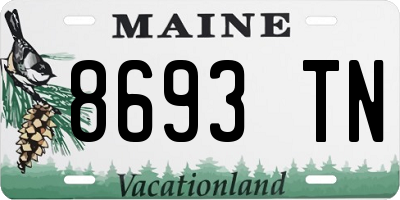 ME license plate 8693TN