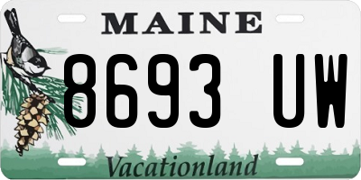 ME license plate 8693UW