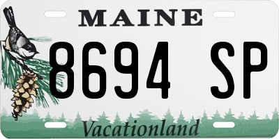 ME license plate 8694SP