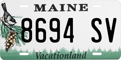 ME license plate 8694SV