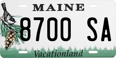 ME license plate 8700SA