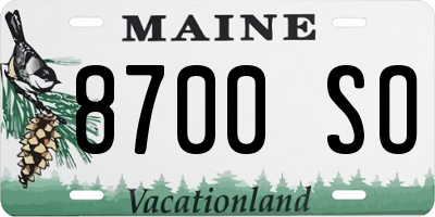 ME license plate 8700SO