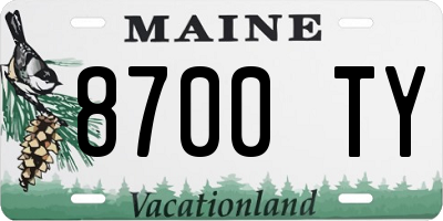 ME license plate 8700TY