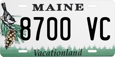 ME license plate 8700VC