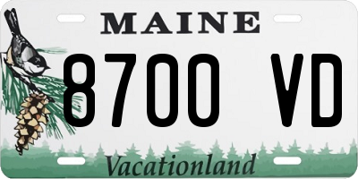 ME license plate 8700VD