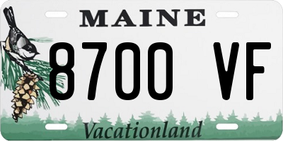 ME license plate 8700VF