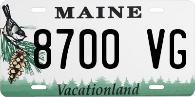 ME license plate 8700VG