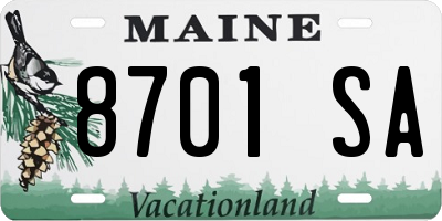 ME license plate 8701SA