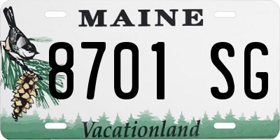 ME license plate 8701SG