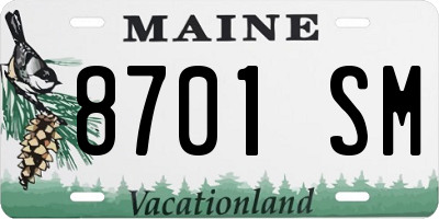 ME license plate 8701SM
