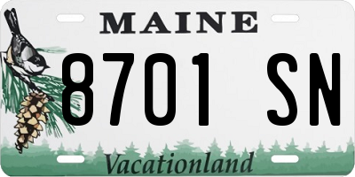 ME license plate 8701SN