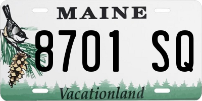 ME license plate 8701SQ