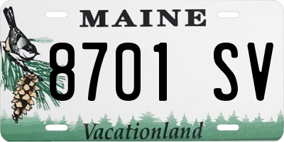 ME license plate 8701SV