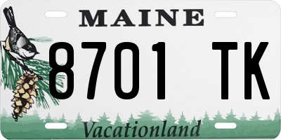 ME license plate 8701TK