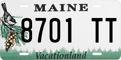 ME license plate 8701TT