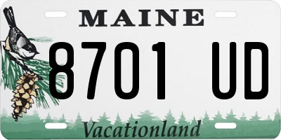ME license plate 8701UD
