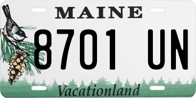 ME license plate 8701UN