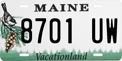 ME license plate 8701UW