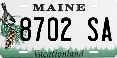 ME license plate 8702SA