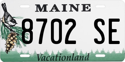 ME license plate 8702SE