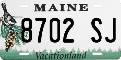 ME license plate 8702SJ