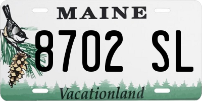 ME license plate 8702SL