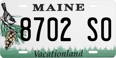 ME license plate 8702SO