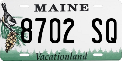 ME license plate 8702SQ