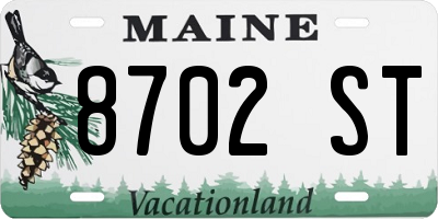 ME license plate 8702ST