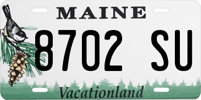 ME license plate 8702SU