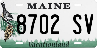 ME license plate 8702SV