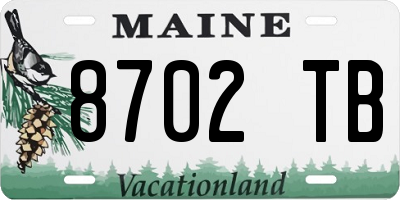 ME license plate 8702TB