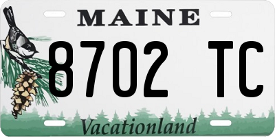ME license plate 8702TC