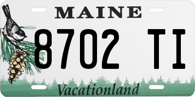 ME license plate 8702TI