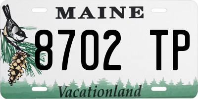 ME license plate 8702TP