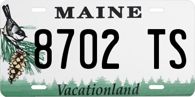 ME license plate 8702TS