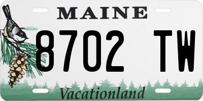 ME license plate 8702TW