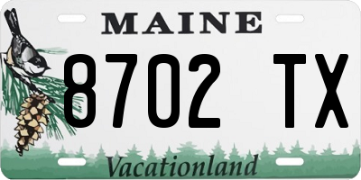 ME license plate 8702TX