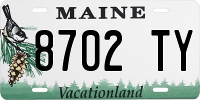 ME license plate 8702TY