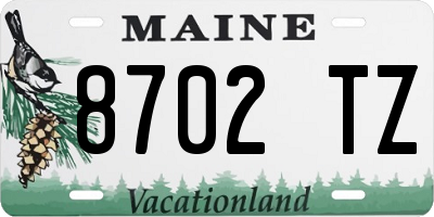 ME license plate 8702TZ